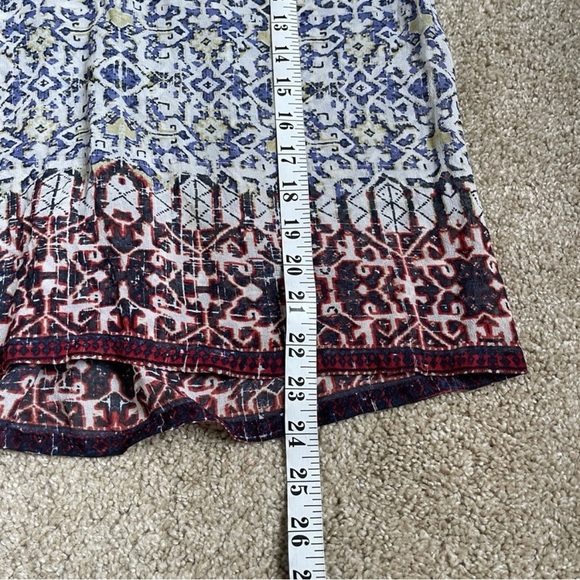 Joie Frazier Silk Blouse Semi Sheer Blue Red Southwest Print Women's Size XS - Picture 8 of 9